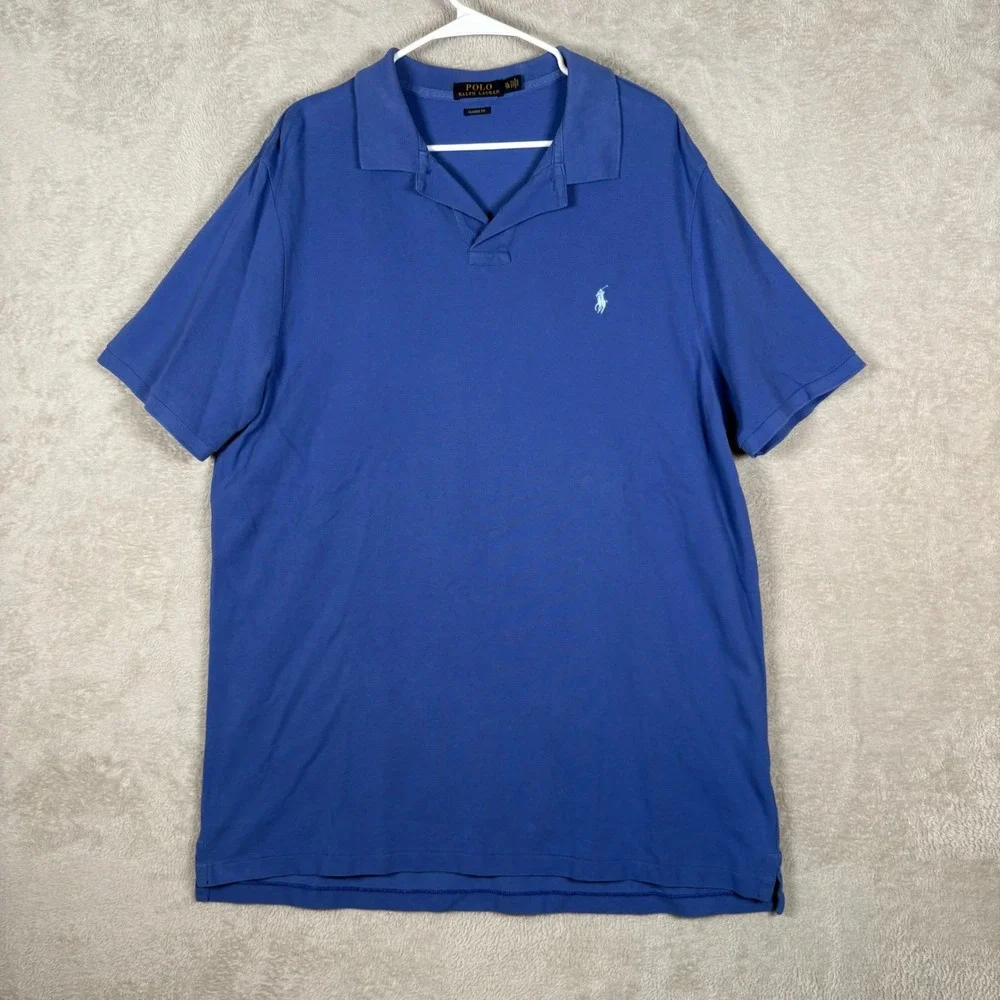 Polo Ralph Lauren Polo Shirt Mens XL Blue Classic Fit Cotton Pique Short Sleeve